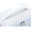 Lightweight White Pattern Tote Zippered Cosmetic Bag